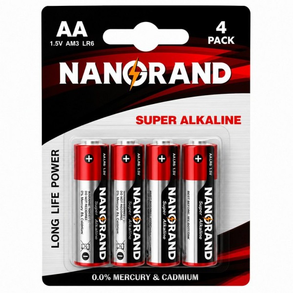 Μπαταρία Nanorand Αλκαλική ΑΑ 1.5V 4 Τεμάχια