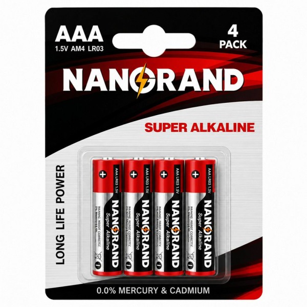 Μπαταρία Nanorand Αλκαλική ΑΑΑ 1.5V 4 Τεμάχια